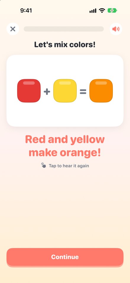 Red and yellow make orange!