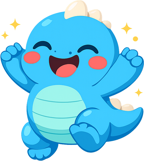 Dino jumping with joy